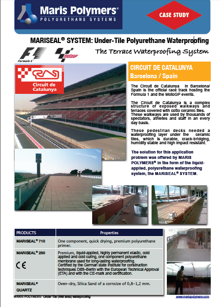 Terrace Waterproofing at the Circuit de Catalunya in Barcelona Spain