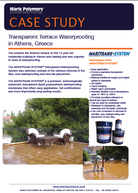 Transparent Terrace Waterproofing Case Study in Athens – Greece